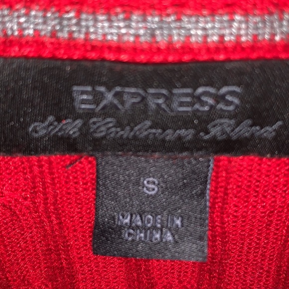 Express Silk Cashmere Blend Red Sweater - Picture 2 of 4